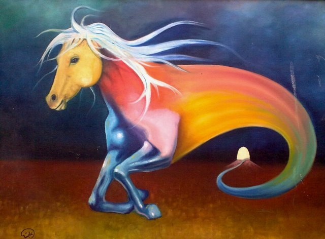 رسم الحصان  مصطفى الجشي